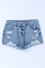 Shorts vaqueros de talle alto con cintura cruzada 