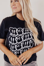 Black mama Letter Print Round Neck Casual T Shirt