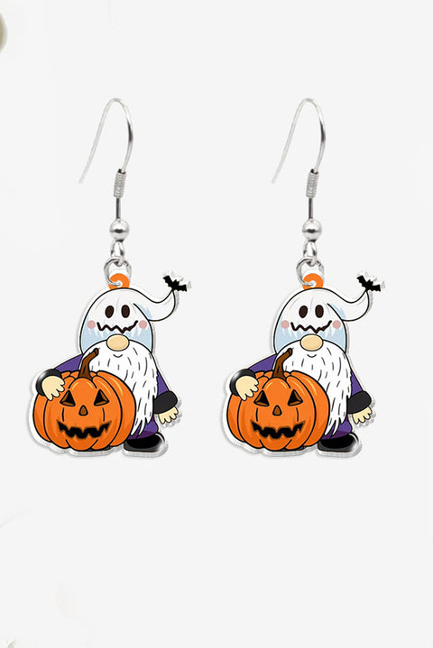 White Dwarf Pumpkin Face Halloween Hook Earrings