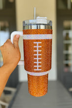 Orange Rhinestone Rugby Football Handle Vacuum Cup 40oz