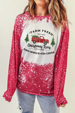 Red Christmas Tree Truck Splash Ink Print Graphic Sweatshirt