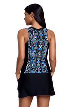 Slim Your Figure Fuzzy Print Accent Skirtini Swimsuit