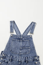 Sail Blue Denim Bib Straight Leg Jumpsuit with Pockets