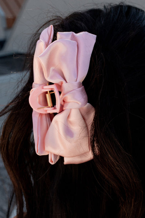 Pink Sweet Bow Knot Large Hair Claw Clip