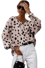 Button Frill Cuffs Oversize Puff Sleeve Blouse