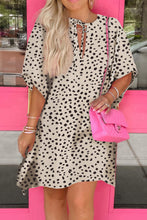 Animal Print Half Sleeve Shift Dress