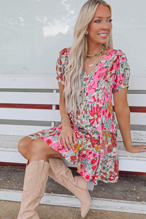 Ruffled Tank Floral Dress