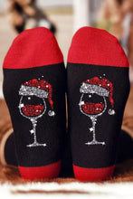 Black Christmas Champagne Santa Hat Graphic Socks