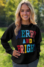 Bright White Merry And Bright Cable Knit Pullover Sweatshirt