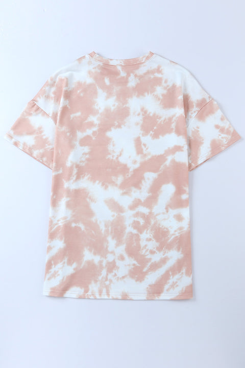 Tie-dye Round Neck Short Sleeve Top