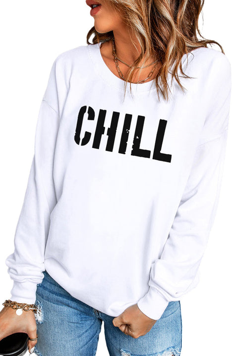 Yes, I'm Cold Letter Print Pullover Sweatshirt