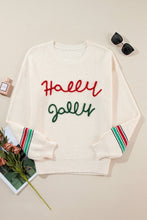 Beige Tinsel Holly Jolly Graphic Classic Sweater