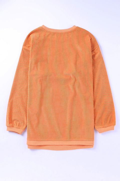 Orange JOLENE Ribbed Corded Oversized Sweatshirt