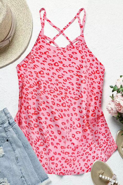 Blusa extragrande con mangas abullonadas y estampado de leopardo