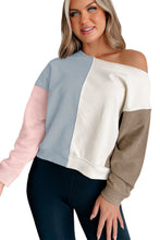 Multicolour Colorblock Dolman Sleeve Sweatshirt