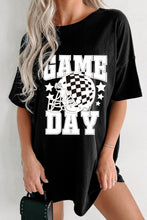 Black GAME DAY Checkerboard Rugby Football Helmet T Shirt