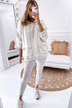 Apricot Double Flap Pocket Drawstring Hoodie