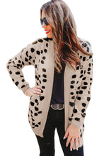 Animal Spotted Pattern Open Front Cardigan