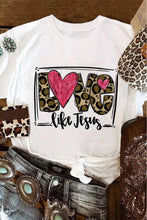 White LOVE Like Jesus Graphic Crew Neck Tee