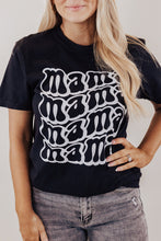 Black mama Letter Print Round Neck Casual T Shirt