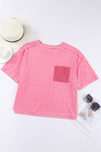 Acid Wash Lace Patch Pocket T-Shirt