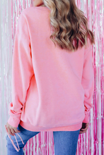 Pink Sequin Christmas Tree Graphic Drop Shoulder Sweatshirt