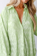 Laurel Green Textured Side Split Casual Shirt