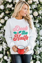 Beige Deek the Halls Graphic Round Neck Sweatshirt