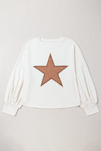 Beige Star Shape Studded Crew Neck Plus Size T Shirt