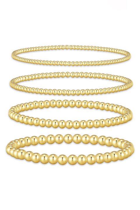 Gold 4pcs Beaded Bracelet Set