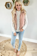 Pale Chestnut Cable Textured Zip Up Vest Jacket