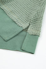 Sea Green Scoop Neck Waffle Knit Flowy Vest