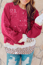 Snowy Christmas Graphic Leopard Bleached Sweatshirt