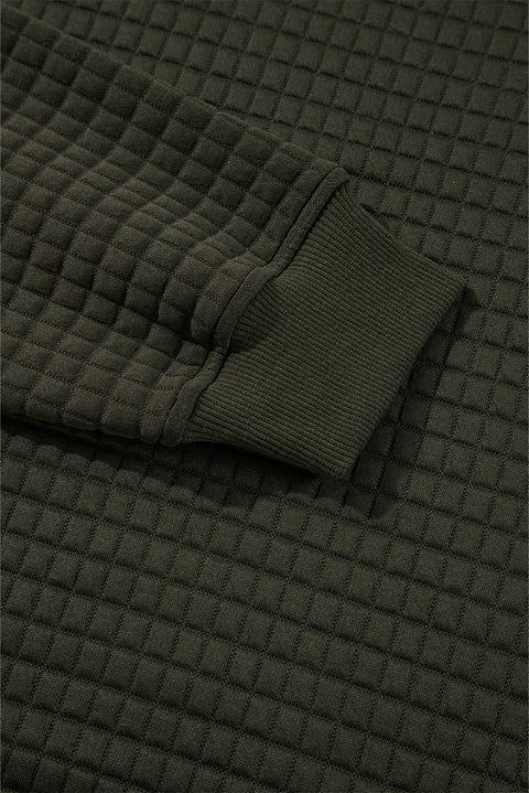 Vineyard Green Solid Color Quilted Textured Pullover and Joggers Set