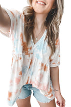 Top fluido de manga corta Tie Dye