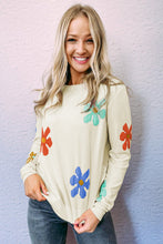 White Sweet Floral Pullover Sweater