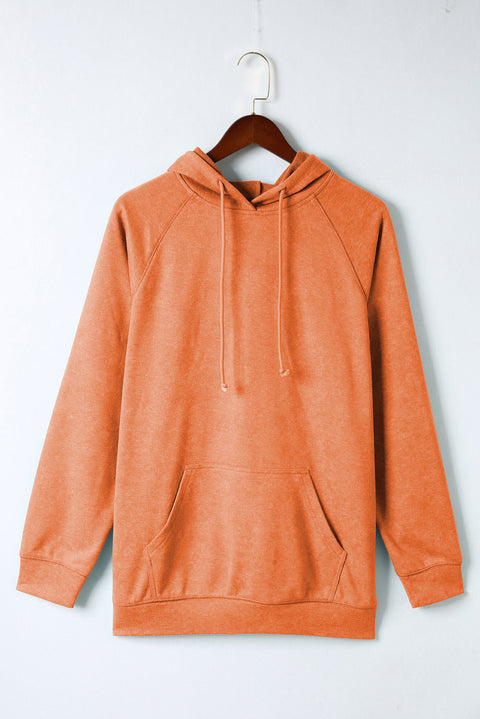 Sudadera con capucha con cordón y bolsillo de canguro con lavado mineral naranja 