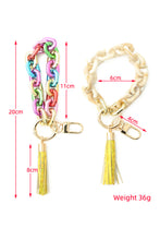 Festival Fuchsia Chain Design Tassel Key Ring