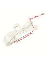 White Bow Decor Large Hair Claw Clip