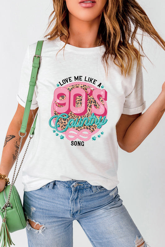 White LOVE ME LIKE A 90'S COUNTRY SONG Graphic Tee