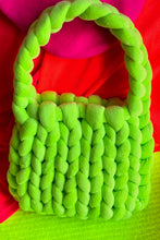 Pear Green Woven Knit Handmade Small Tote Bag