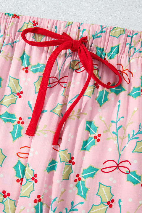 Multicolour Floral Christmas Pajamas Set