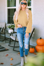 Hollowed Bubble Sleeve Knit Sweater