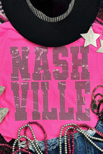 Rose Red NASHVILLE Rhinestone Crew Neck Graphic Tee