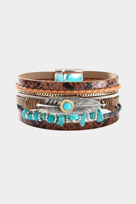 Vintage Turquoise Multi-layer Leather Bracelet