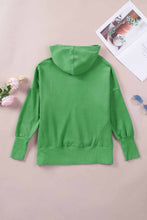 Batwing Sleeve Pocketed Henley Hoodie