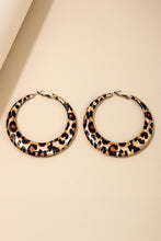 Brown Bold Leopard Ring Hoop Earrings