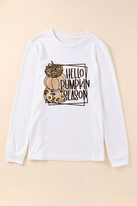 HELLO PUMPKIN SEASON Top de manga larga con estampado gráfico