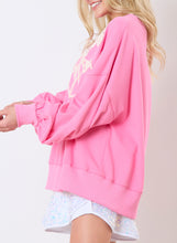 Pink Touch Down Rugby Thread Embroidery Sweatshirt