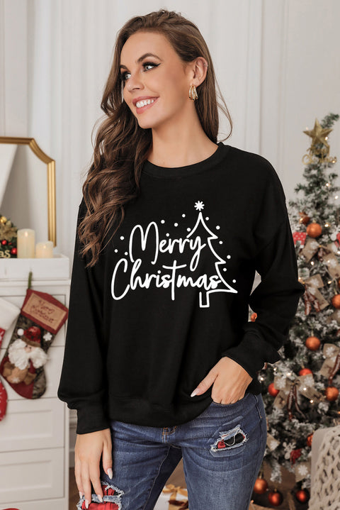 Merry Christmas Tree Sketch Sweatshirt